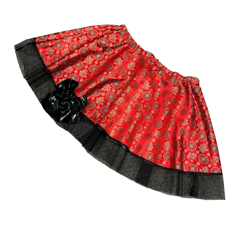 Satin and Lace Dragon Micro Mini Skirt